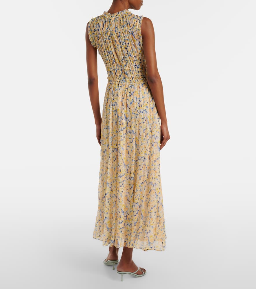 Kasia floral silk chiffon maxi dress