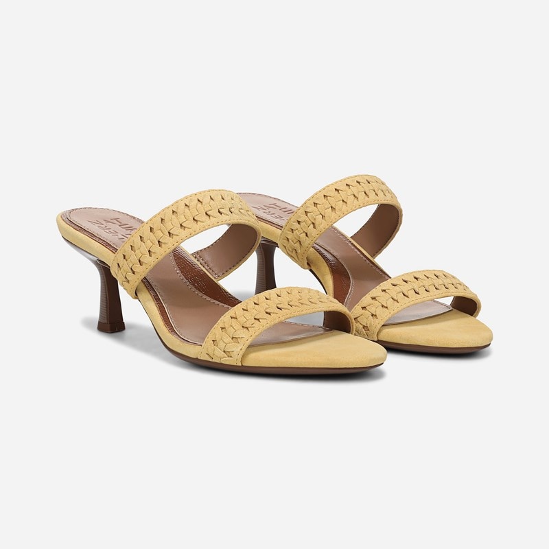 Terra Slide Sandals, Beehive Yellow Suede Leather