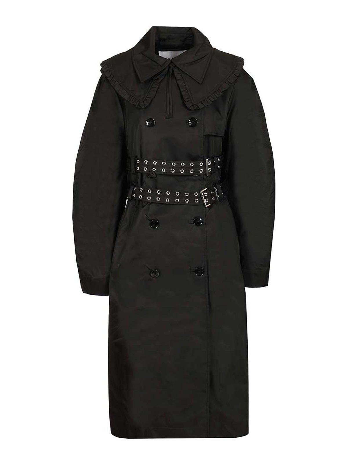 Duchesse Nylon Trenchcoat Coats Black