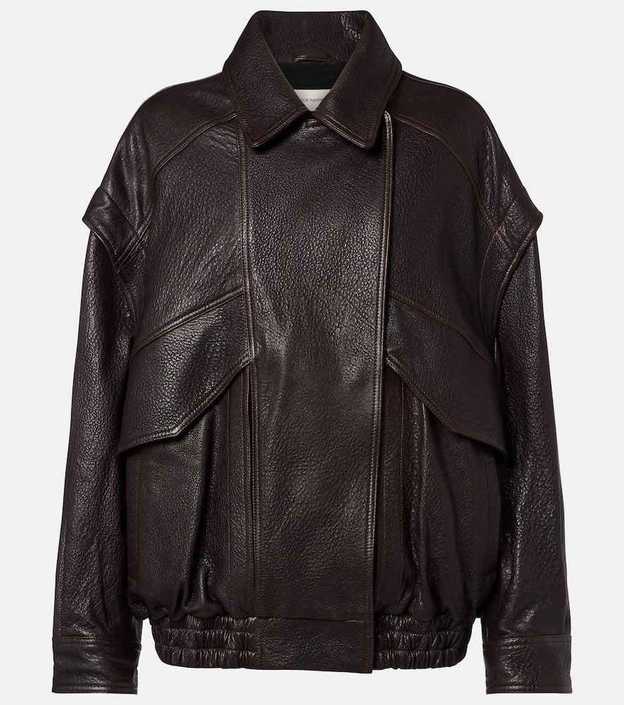 Micah leather bomber jacket