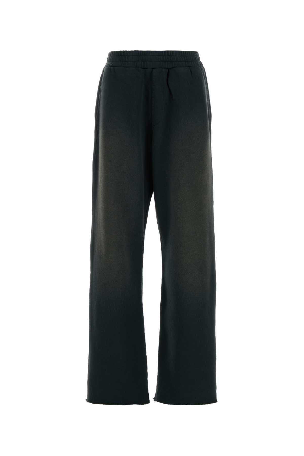 Bleached Cotton Jogging Pants — Black