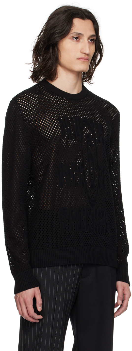 MM6 Maison Margiela Black Jacquard Sweater