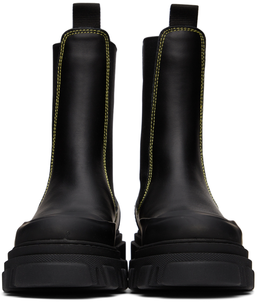 Black cleat chelsea boots