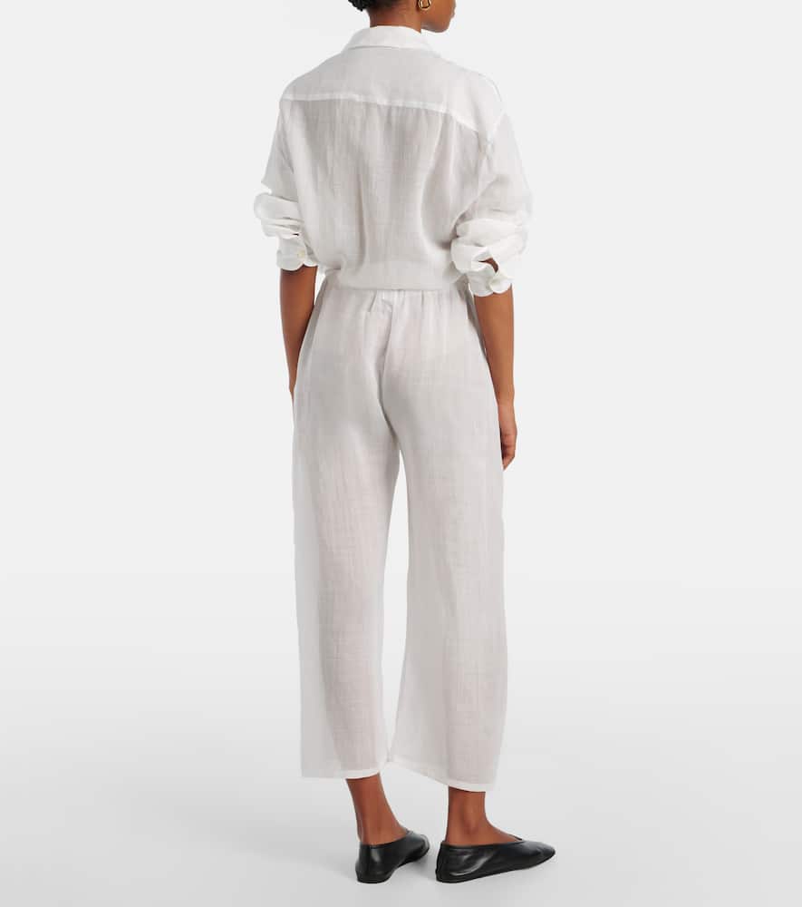 Niko ramie cropped barrel-leg pants