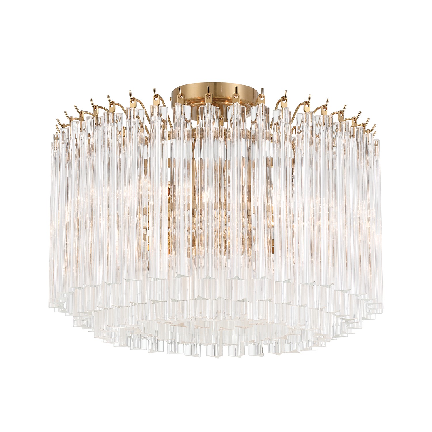 Aged Brass Semi Flush Mount from the Lofton Collection