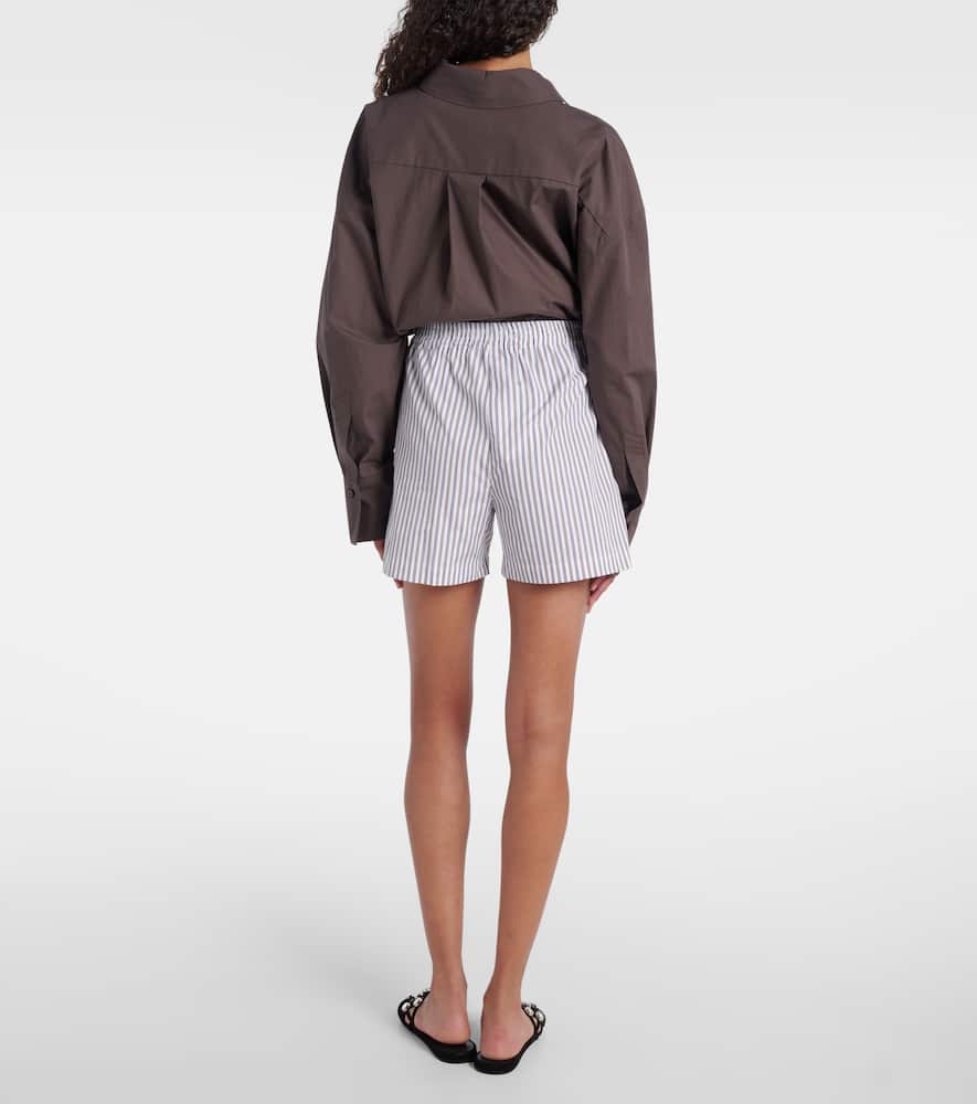 Striped cotton shorts