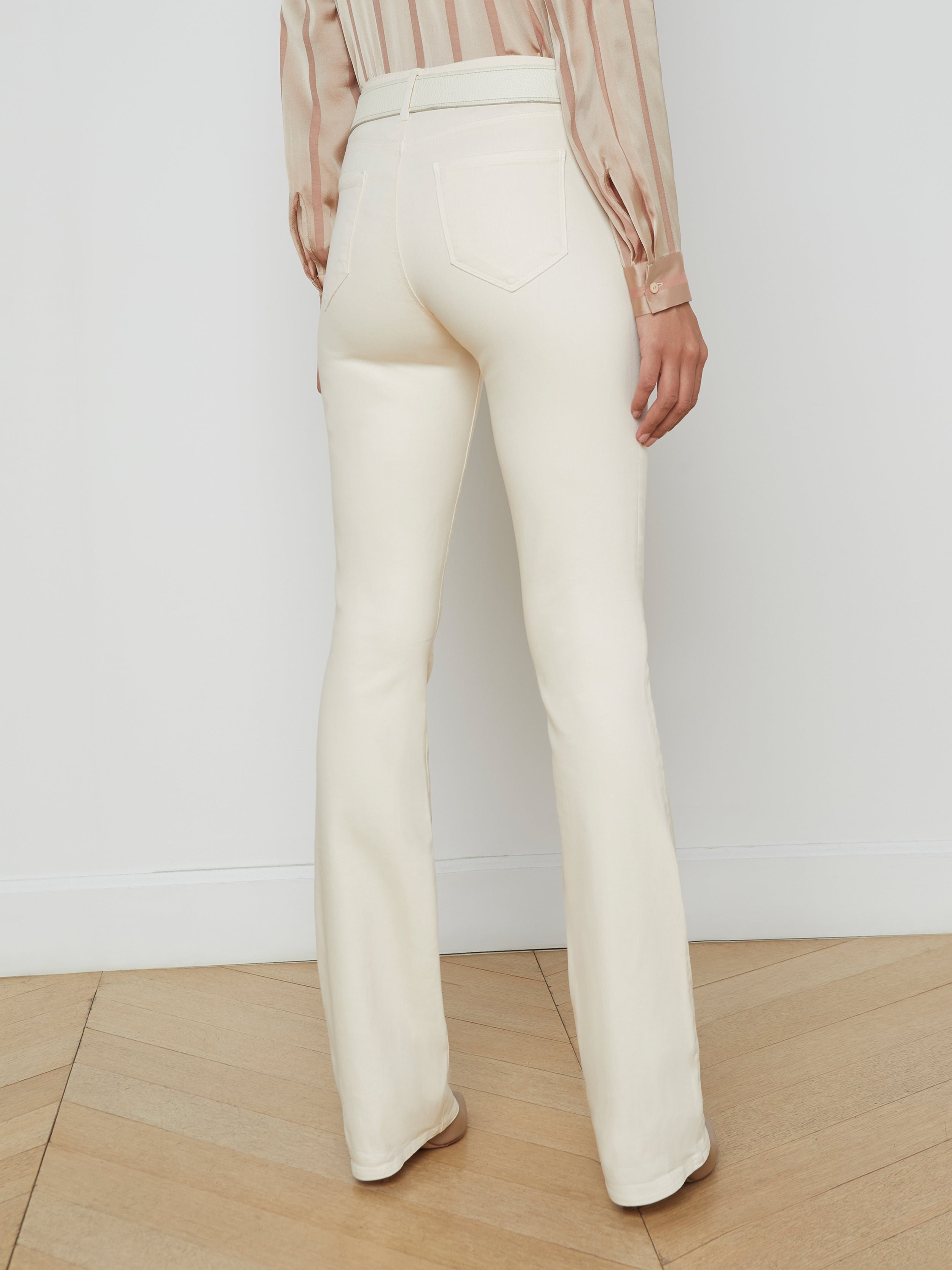 Selma Coated Bootcut Jean In French Vanilla Coated
