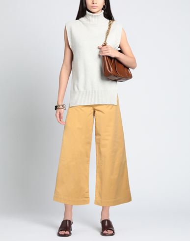Woman Pants Sand Size 2 Cotton, Elastane