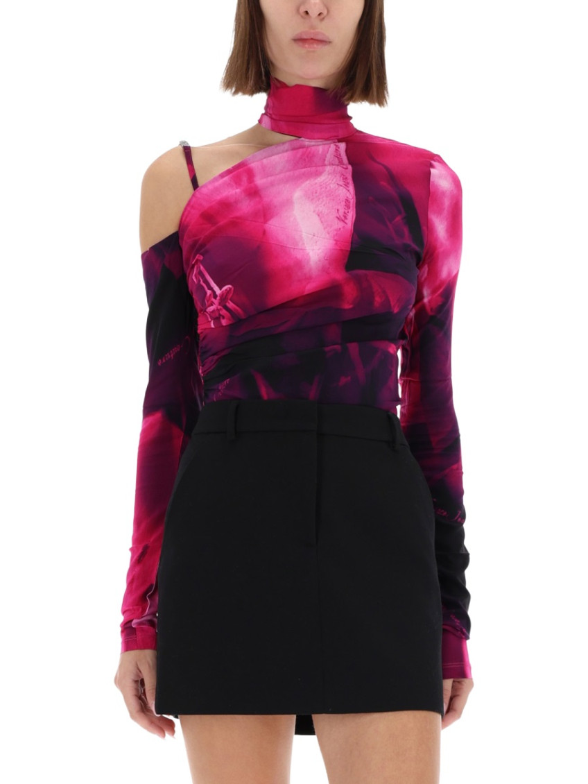 Versace Jeans Couture - asymmetric long sleeve high neck top