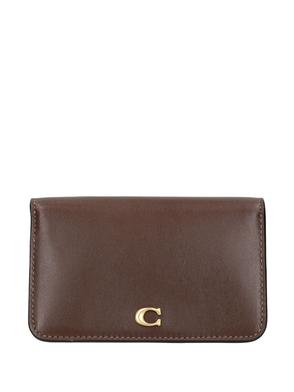 Essential logo-plaque wallet - Brown