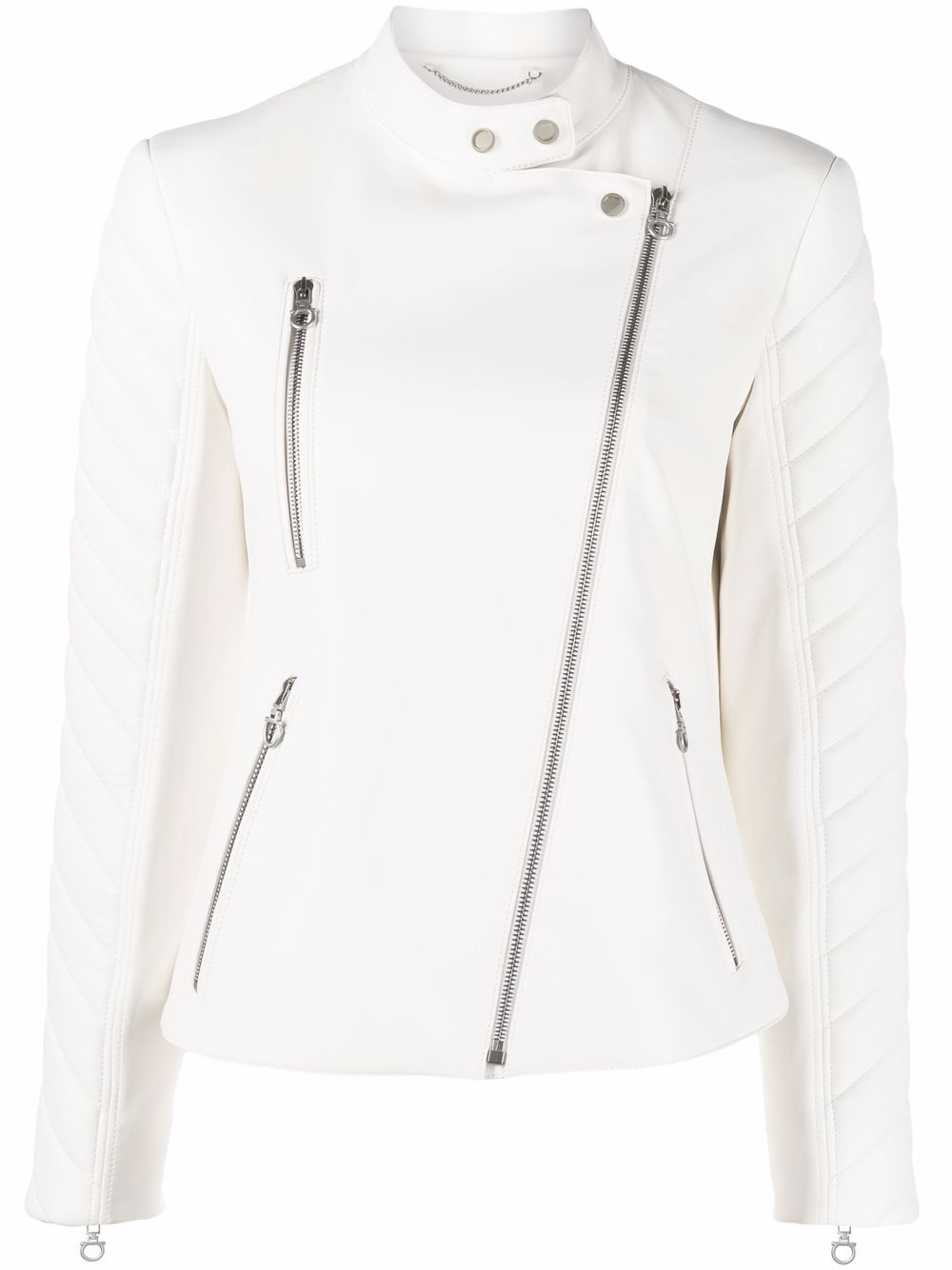 Biker leather jacket - White