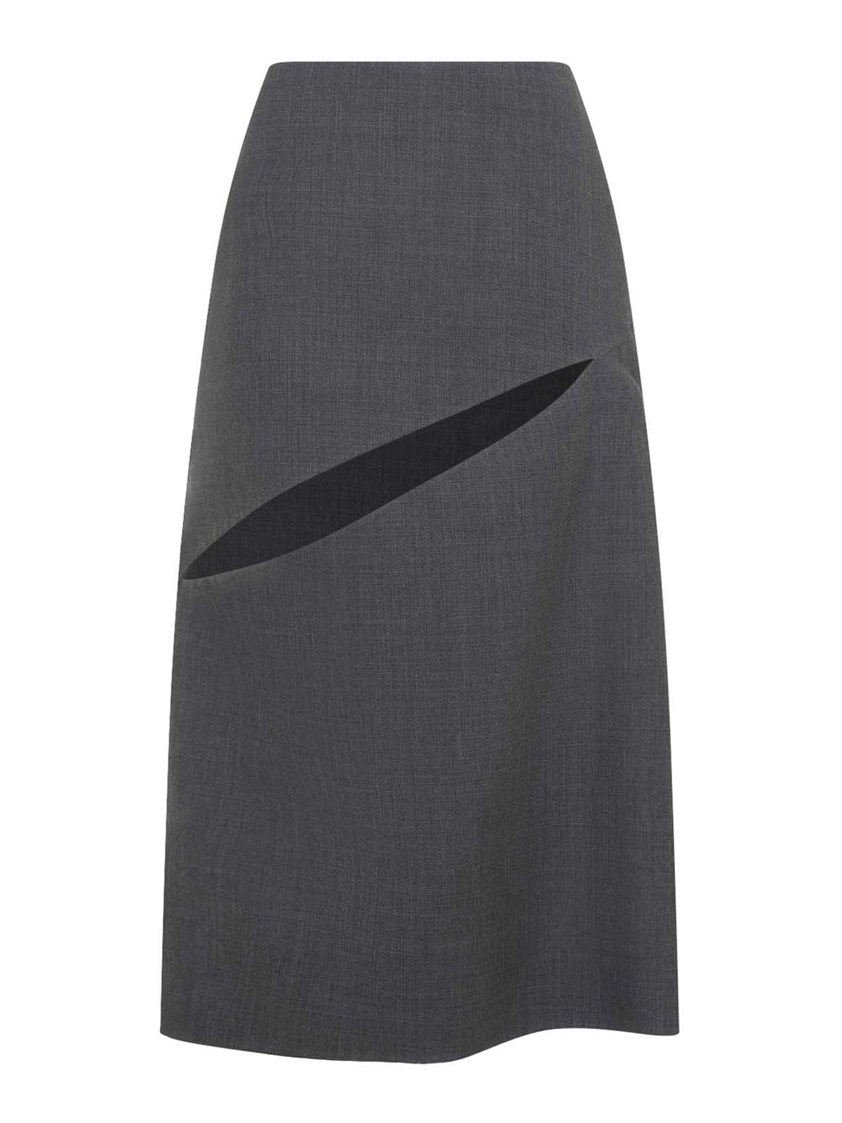 Jil Sander - high waist asymmetric midi length skirt