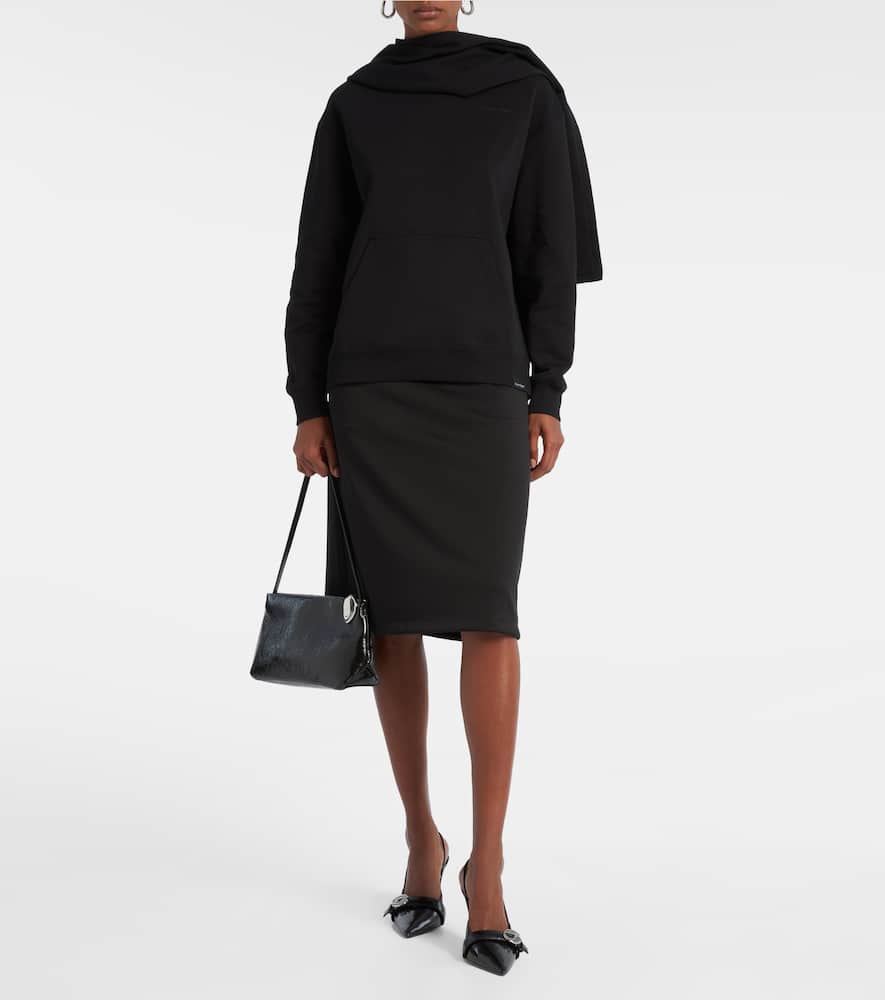 Courrèges Asymmetric cotton jersey sweatshirt