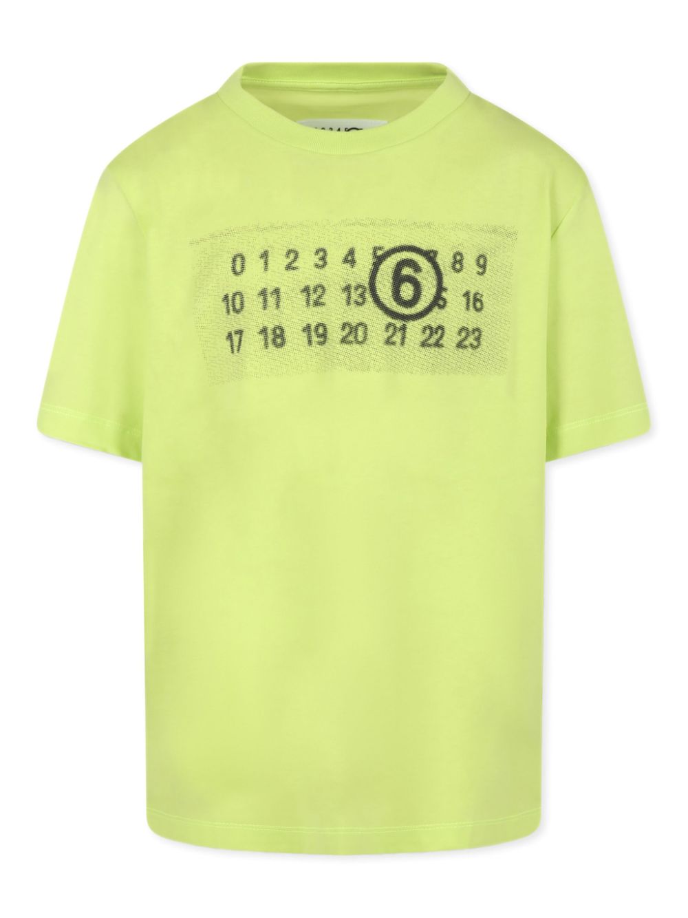 Numbers-print T-shirt - Yellow