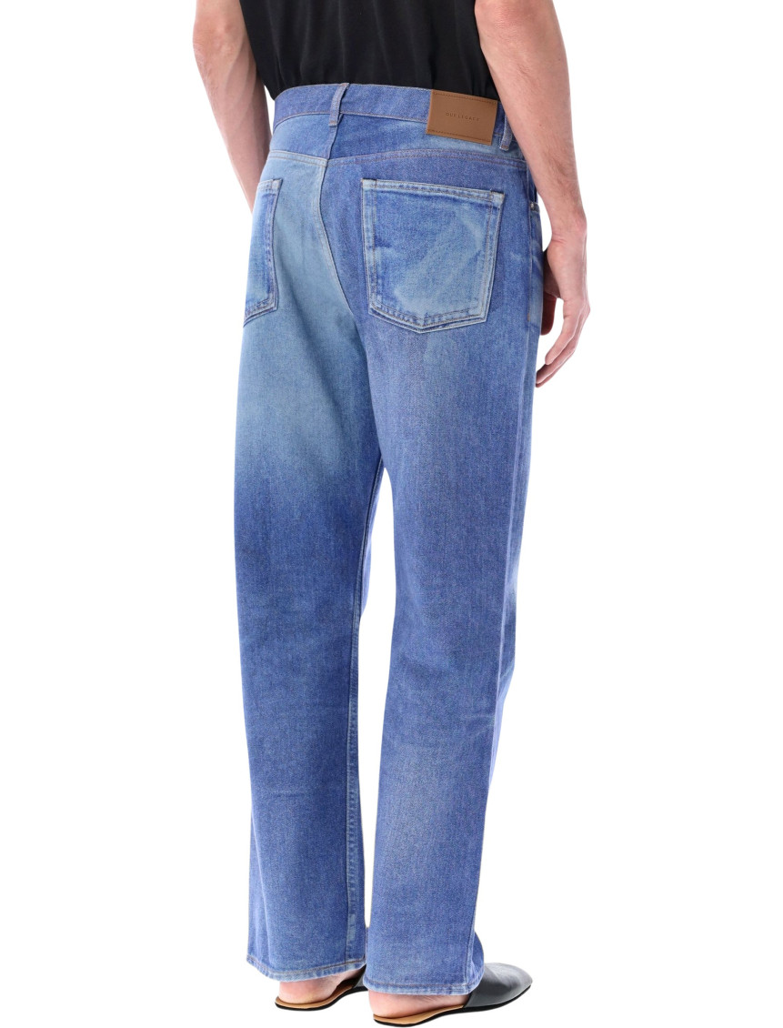 Third Cut Straight-leg Jeans In Digital Blue Aurora Print