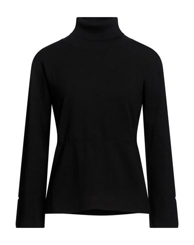 Woman Turtleneck Black Size L Viscose, Polyester