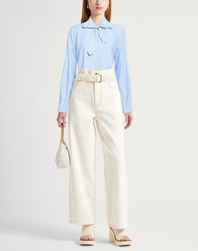 Woman Shirt Light blue Size 8 Cotton