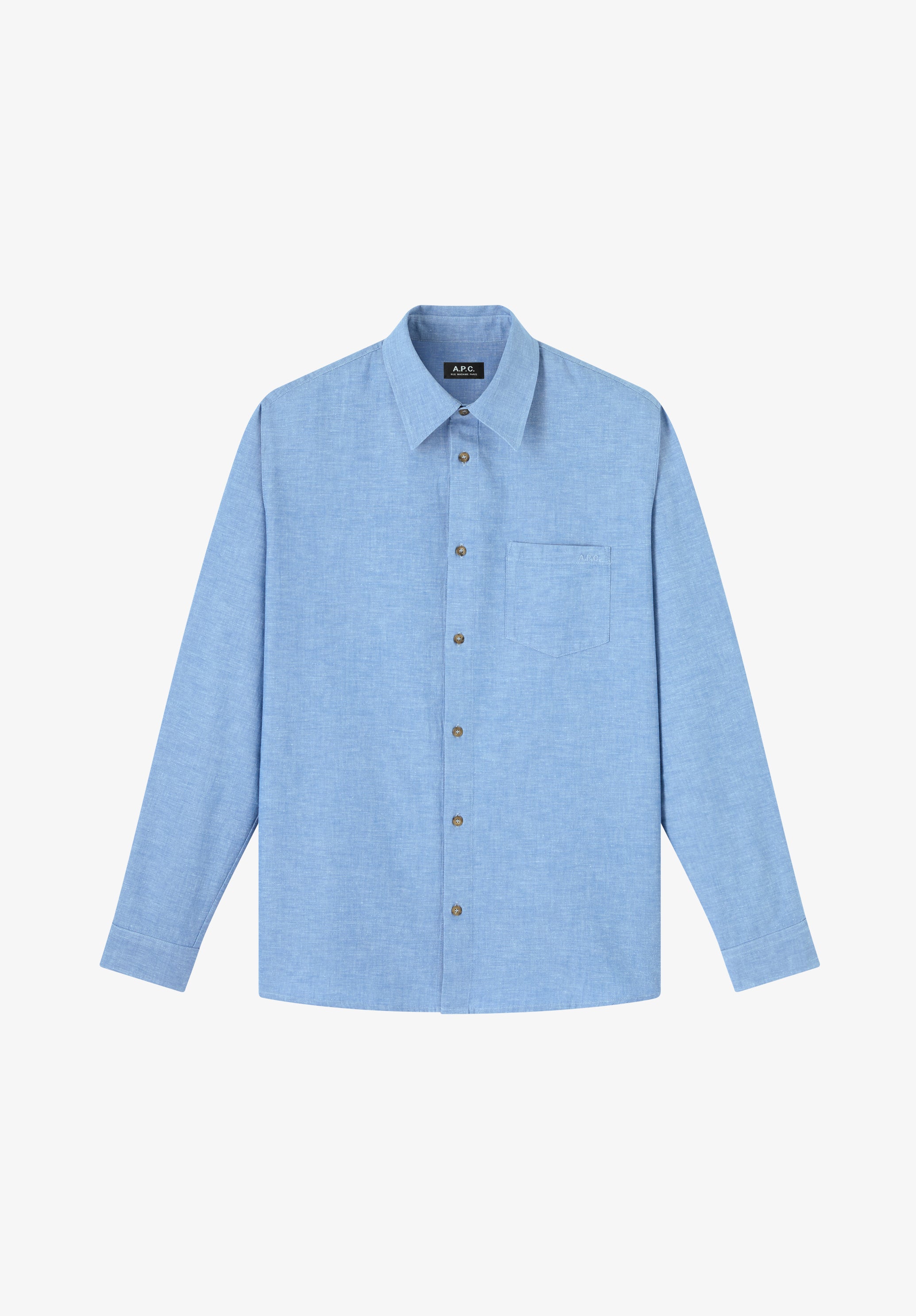 A. P.C. Men's Harris shirt Size: Extra Small in Blue