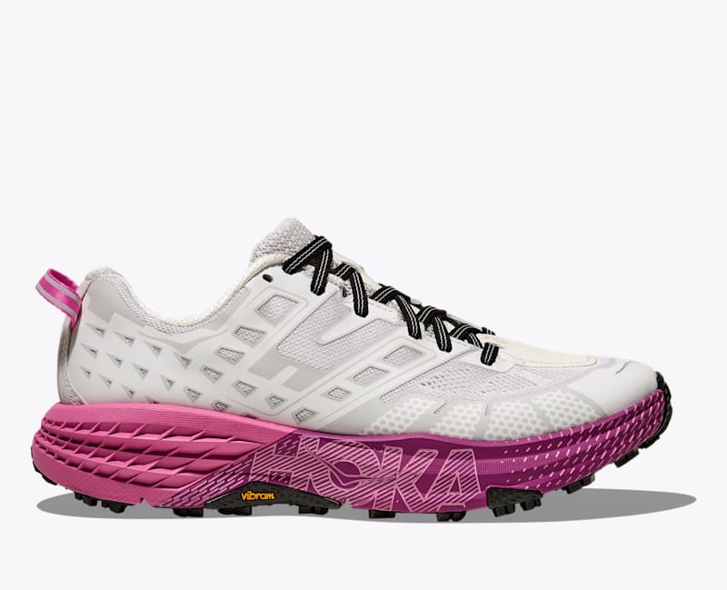 HOKA Speedgoat 2 Shoes in Cosmic Grey/Neon Fuchsia