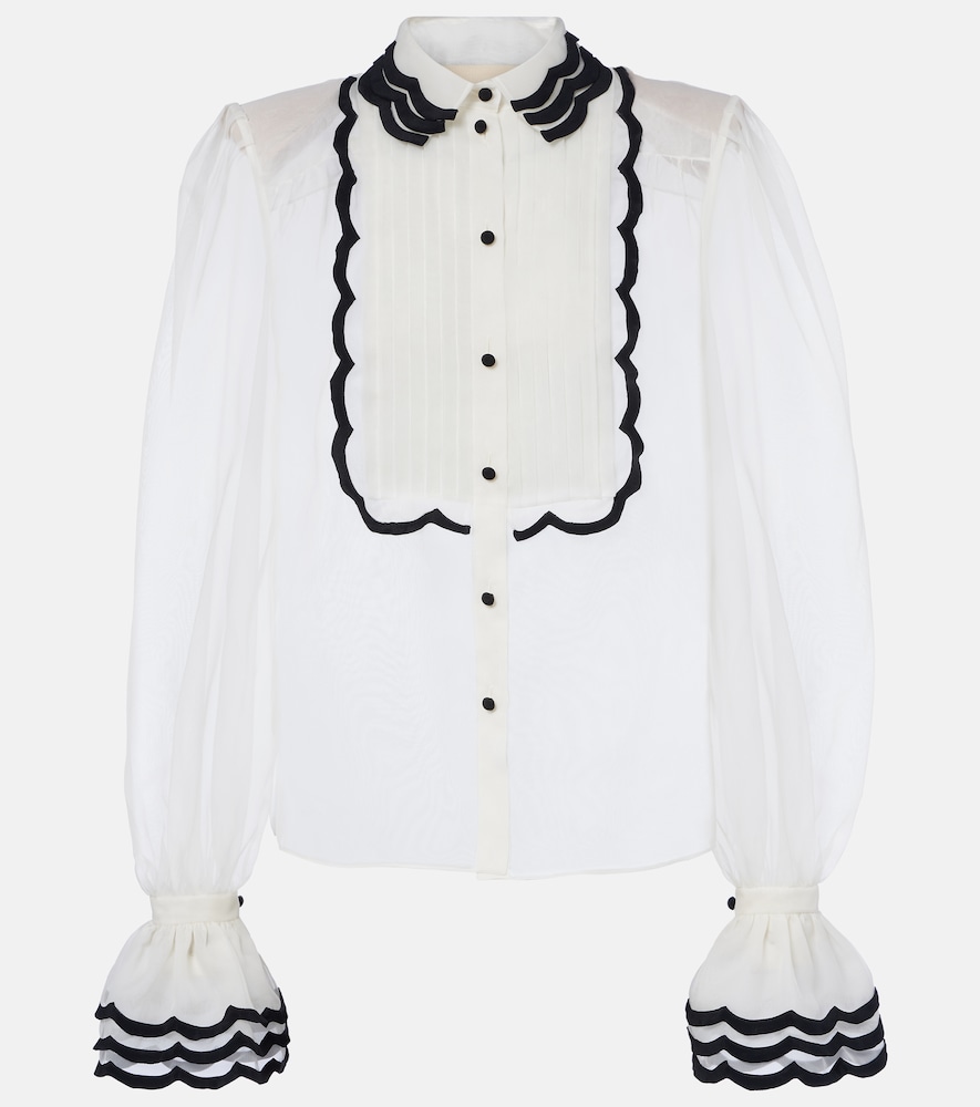 Sheer silk organza blouse