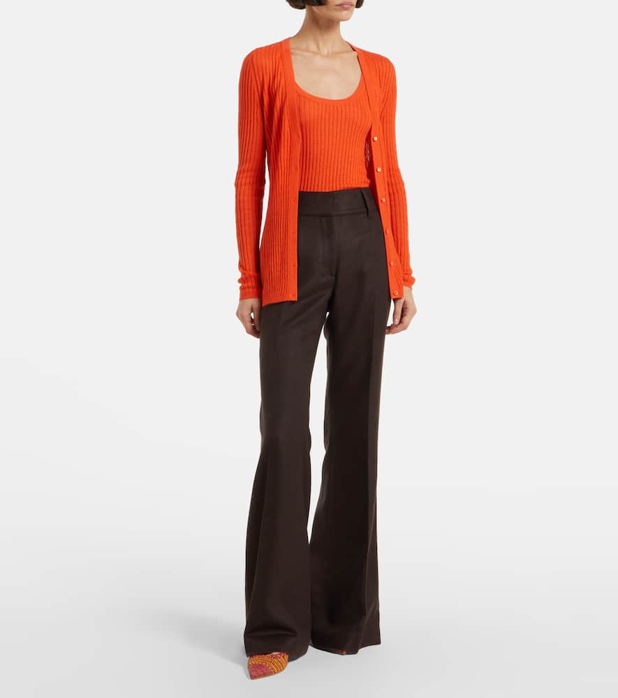 Emma pointelle cashmere and silk cardigan