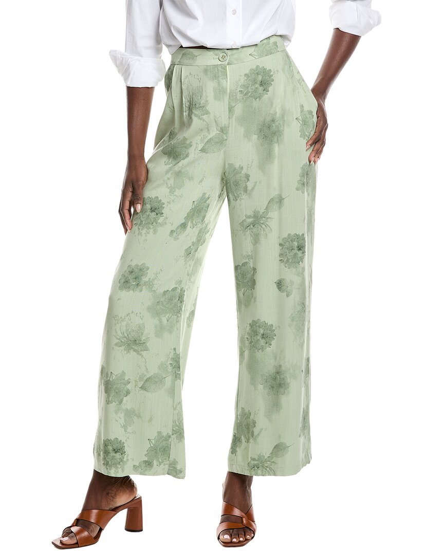 Elastic Waist Wide Leg Linen-Blend Pant