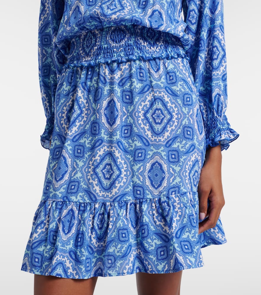 Mykonos printed smocked minidress