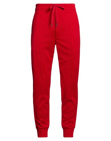 Man Pants Red Size 34 Polyester, Cotton, Elastane