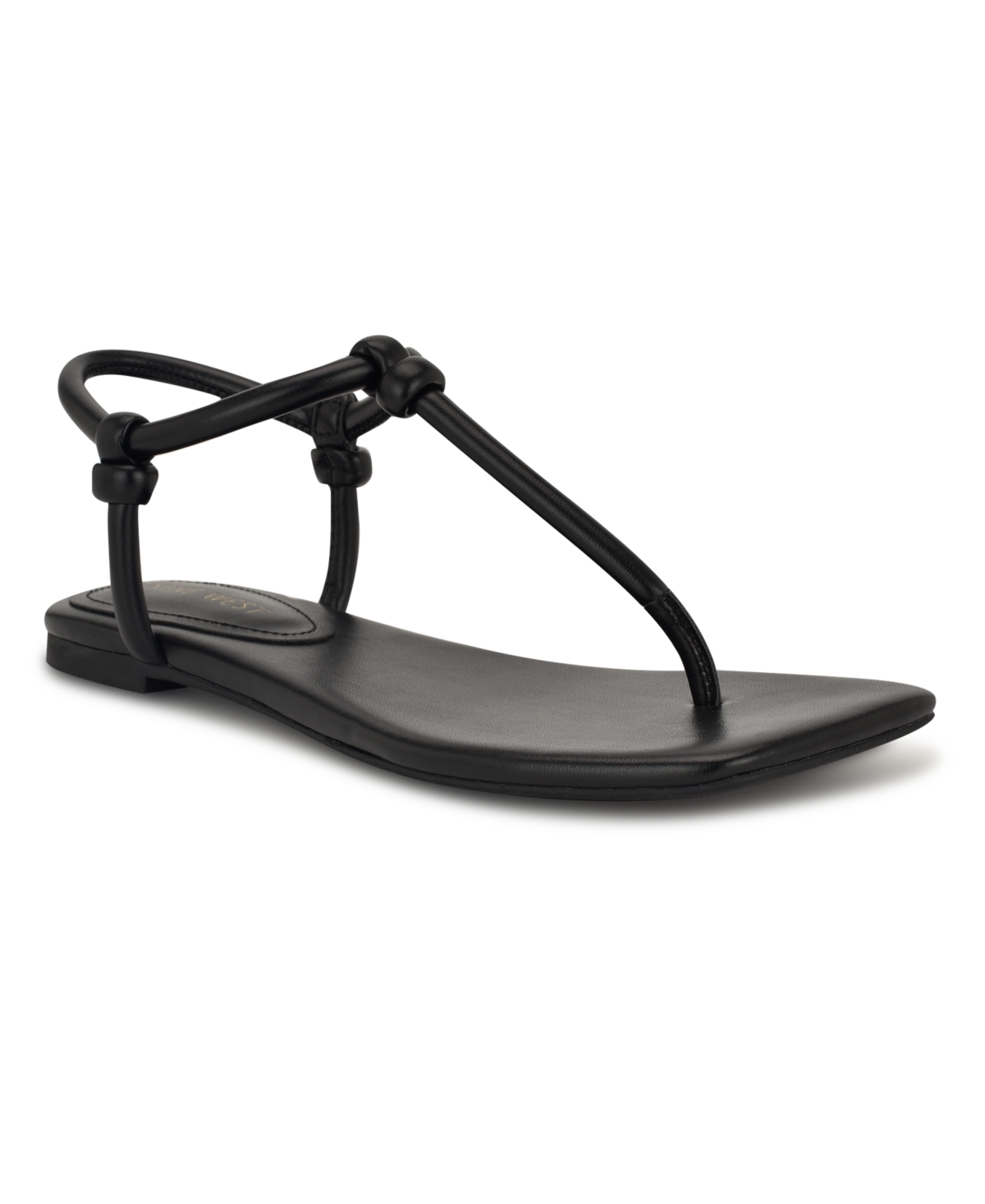 Women's Nortny Knotted T-Strap Flat sandals - Black