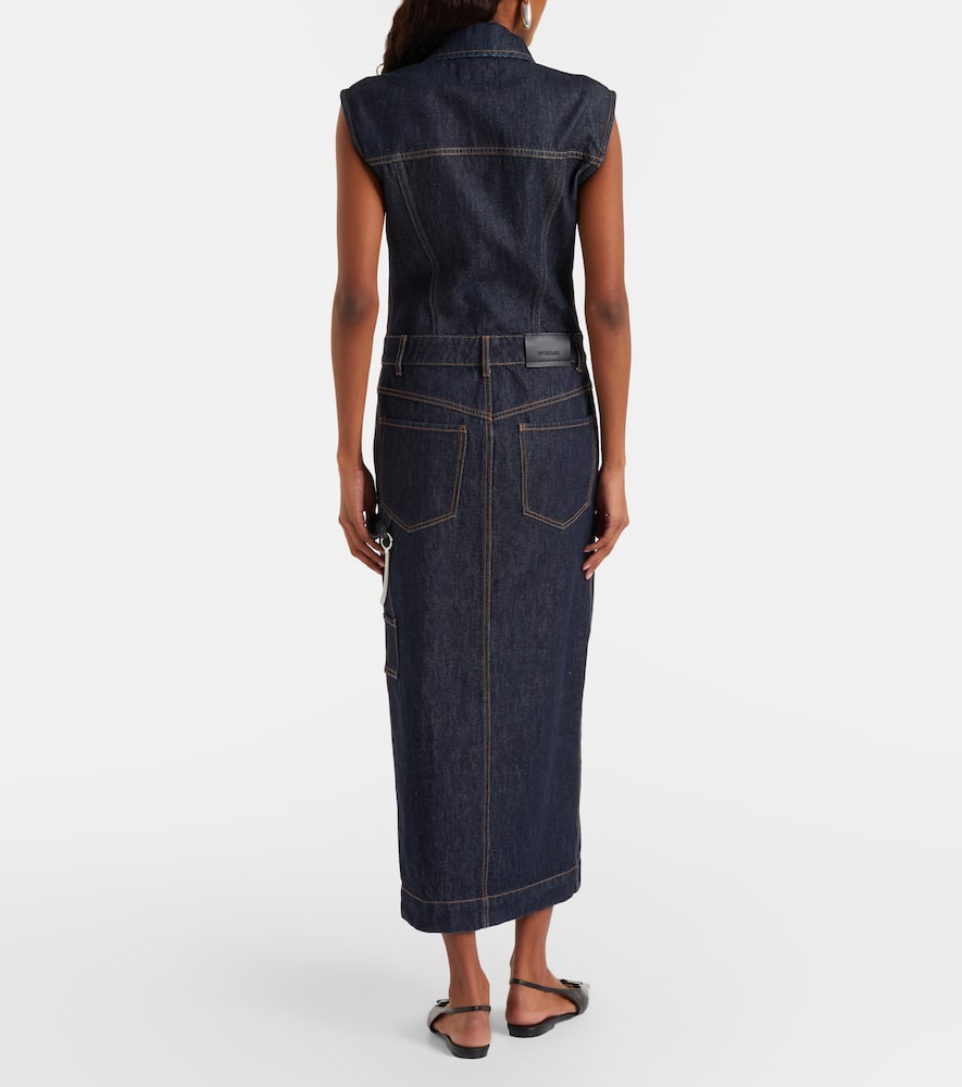 Farfalla denim midi dress