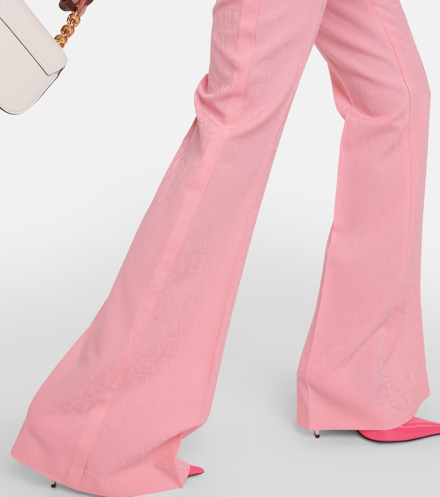 Allover flared wool pants