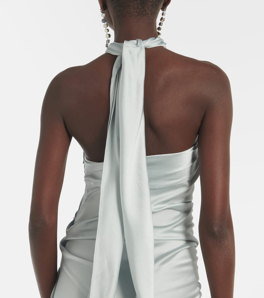 Draped satin maxi dress