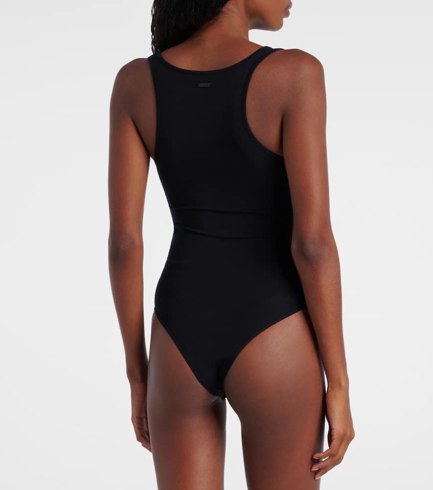 Embellished cotton-blend bodysuit