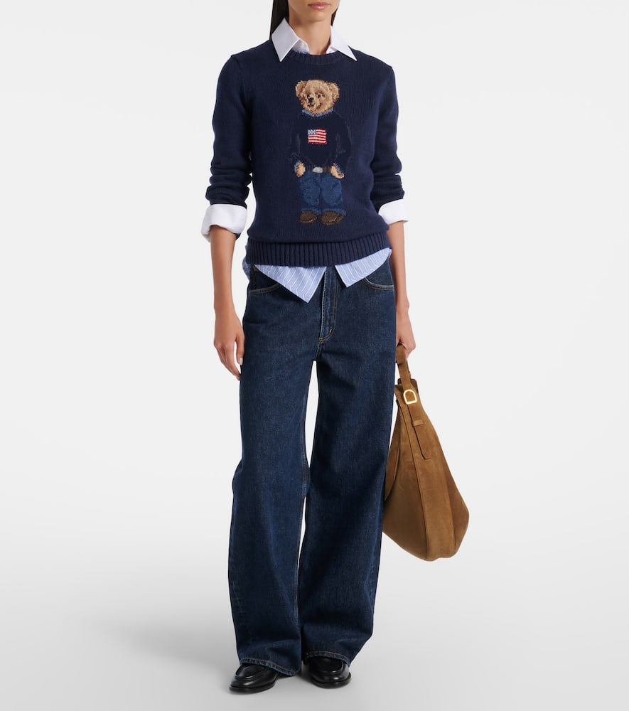 Polo Ralph Lauren Polo Bear intarsia cotton and linen sweater