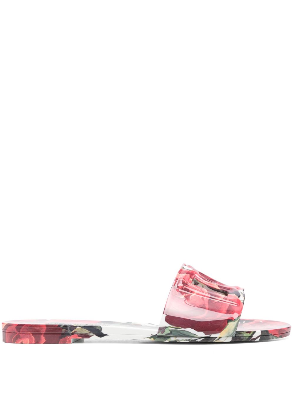 Floral-print slides - Pink