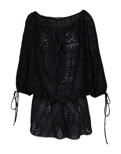 Woman Playsuit Black Size 2 Cotton, Elastane