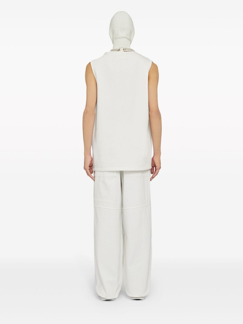Diagonal Cotton Trousers