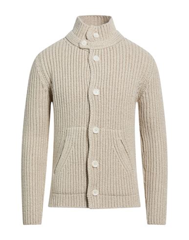 Man Cardigan Beige Size S Merino Wool, Polyamide