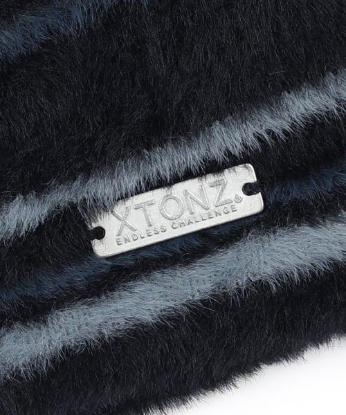XTA095 Stripe Soft Hairy Beanie