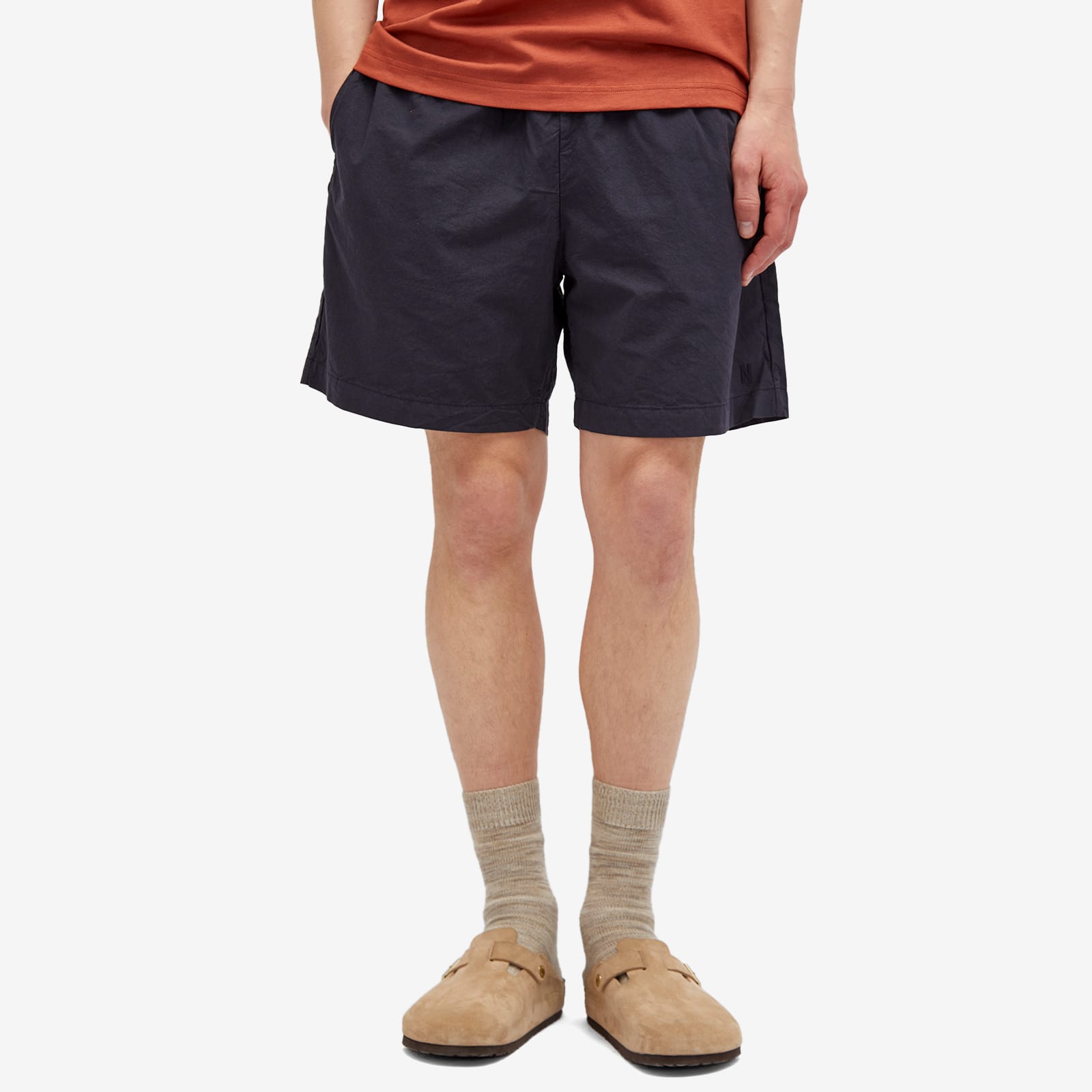 Men's Per Cotton Tencel Shorts in Dark Navy
