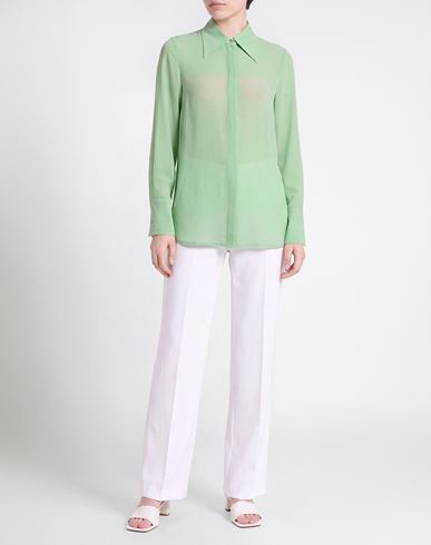 Woman Shirt Light green Size 10 Polyester