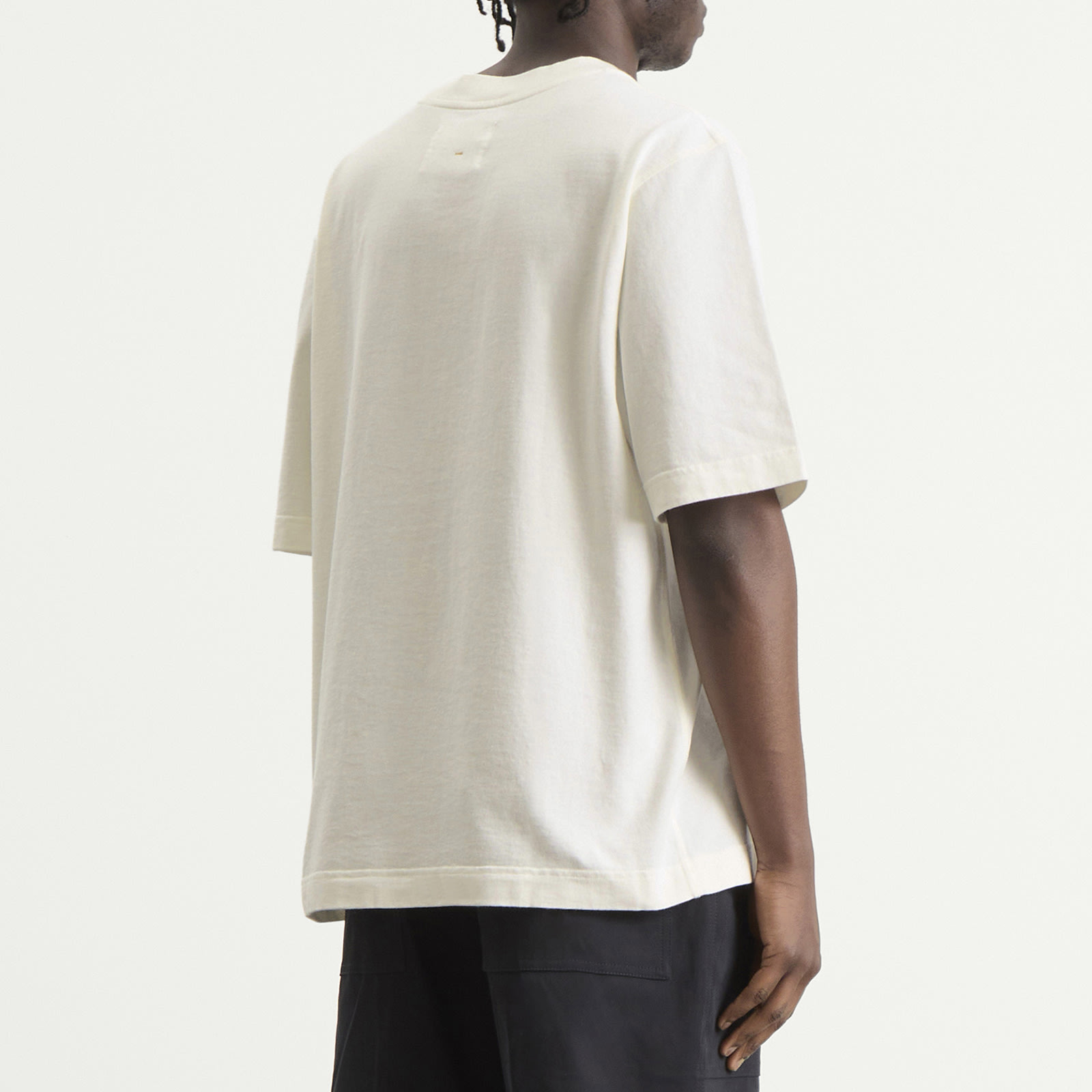 Men's Block Print T-Shirt in Off White