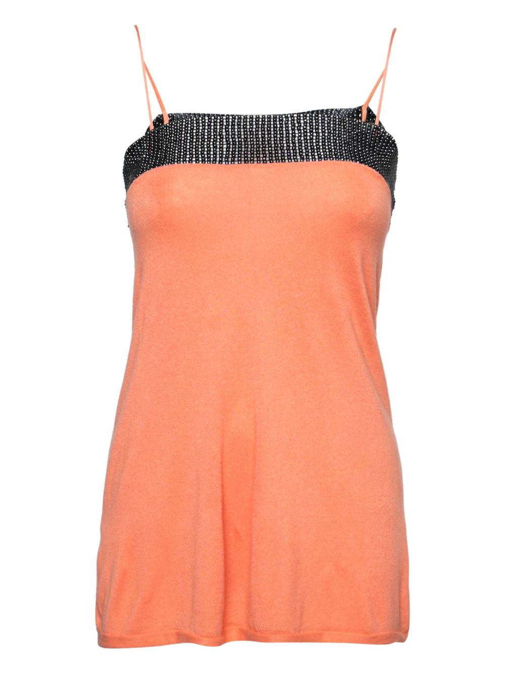 Beaded-trim top - Orange