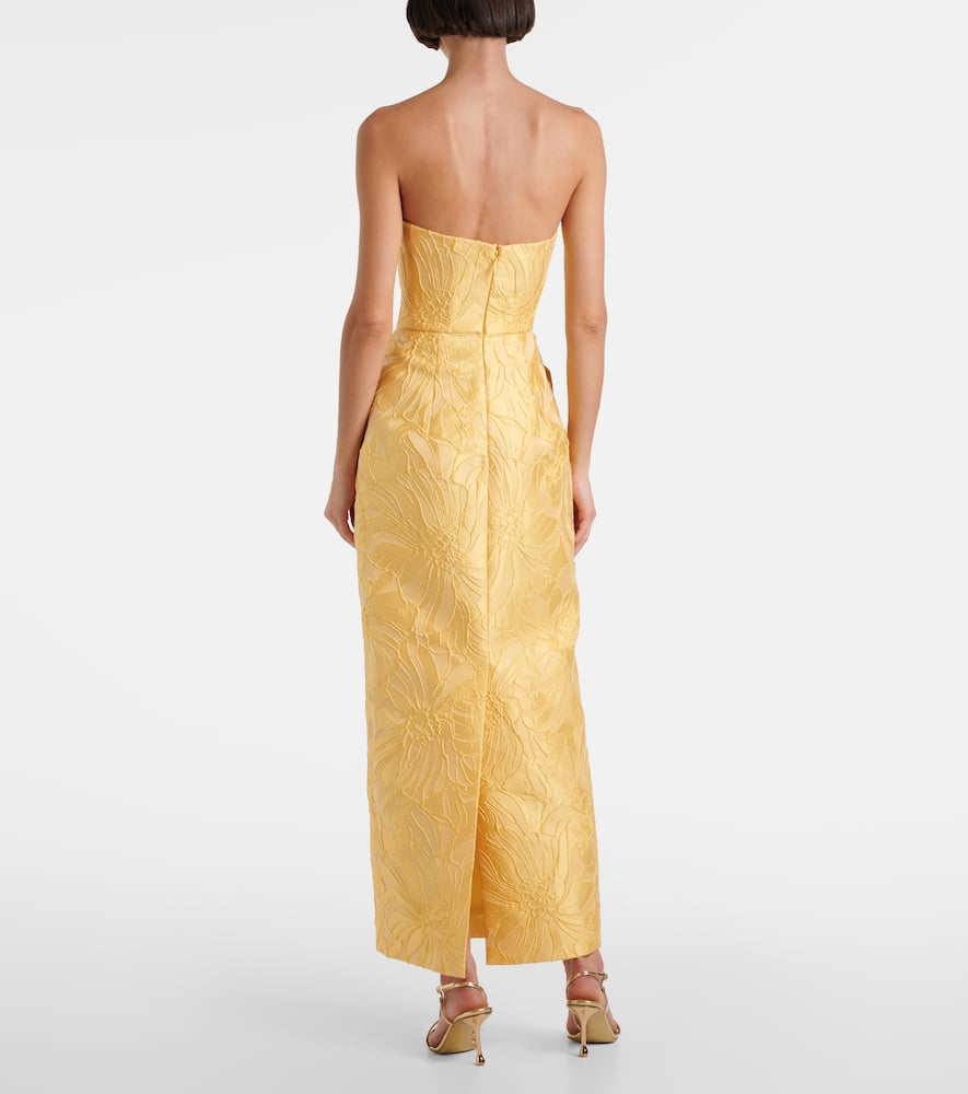 Floral jacquard cocktail dress