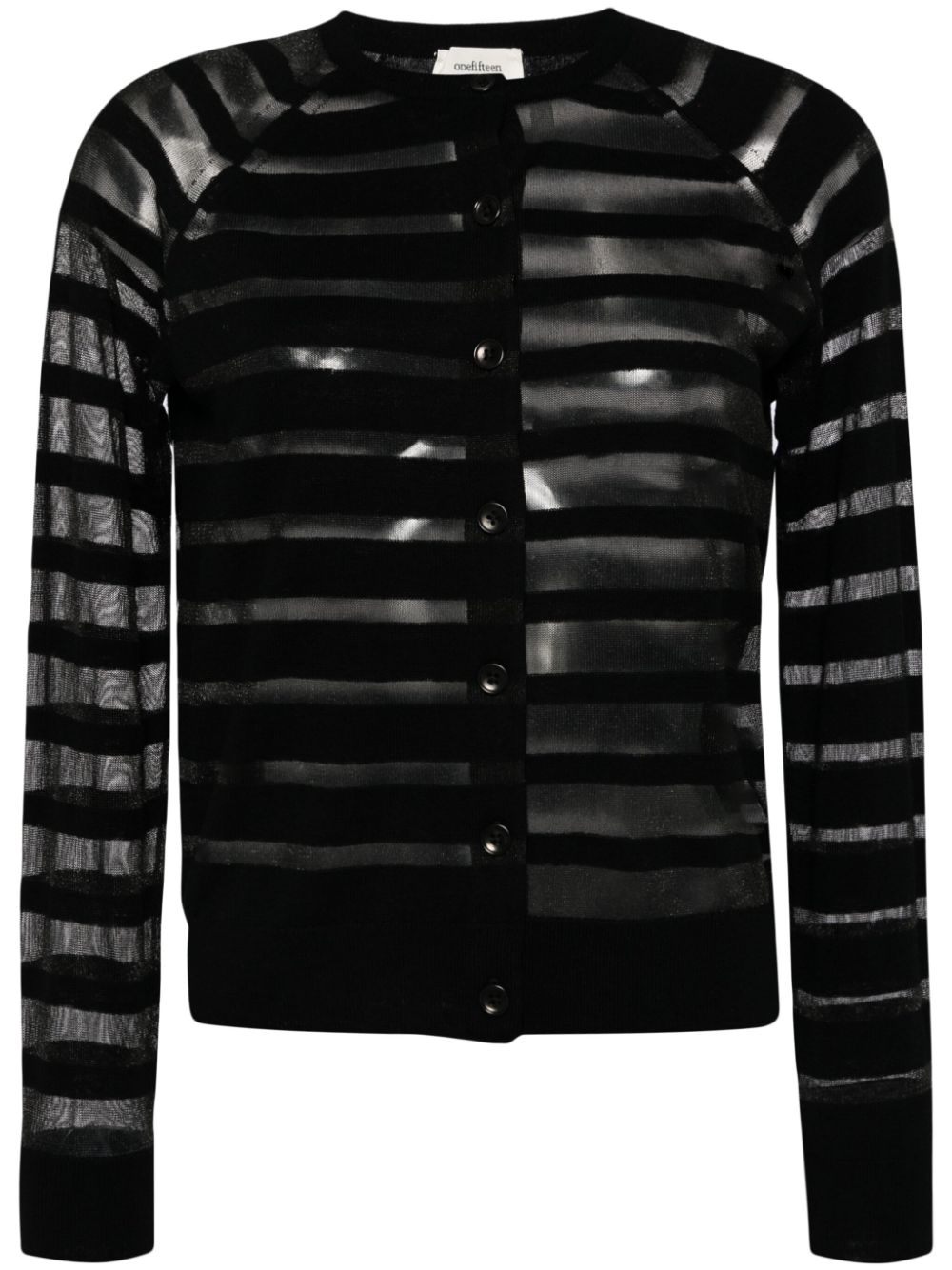 Striped long-sleeve cardigan - Black
