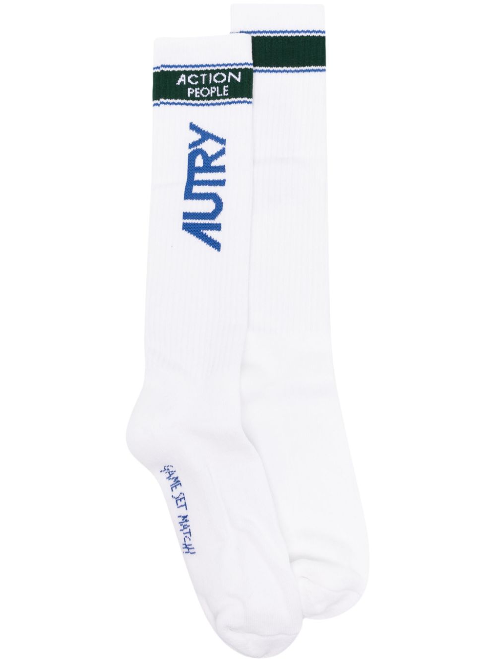 Logo-print ribbed socks - White