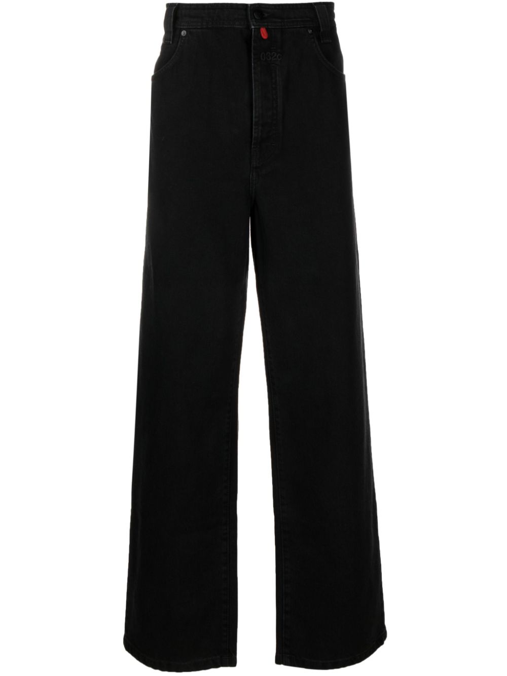 Logo-patch straight-leg jeans - Black