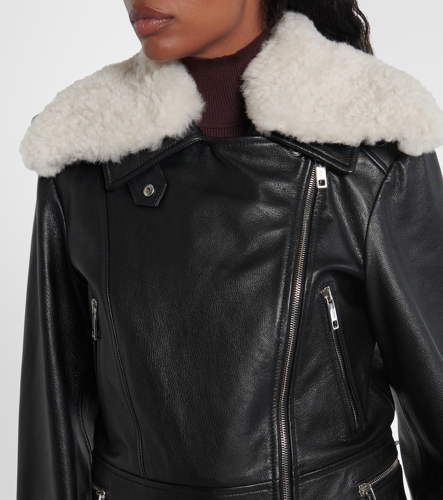 Toscana shearling-trimmed leather jacket