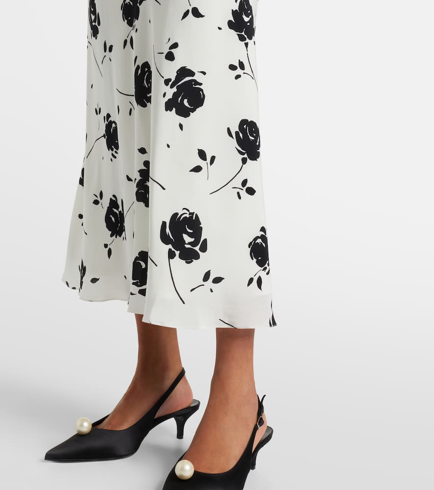 Floral silk midi dress