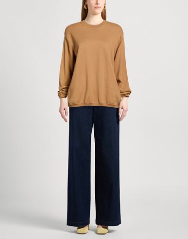 Woman Sweater Camel Size L Cotton, Wool